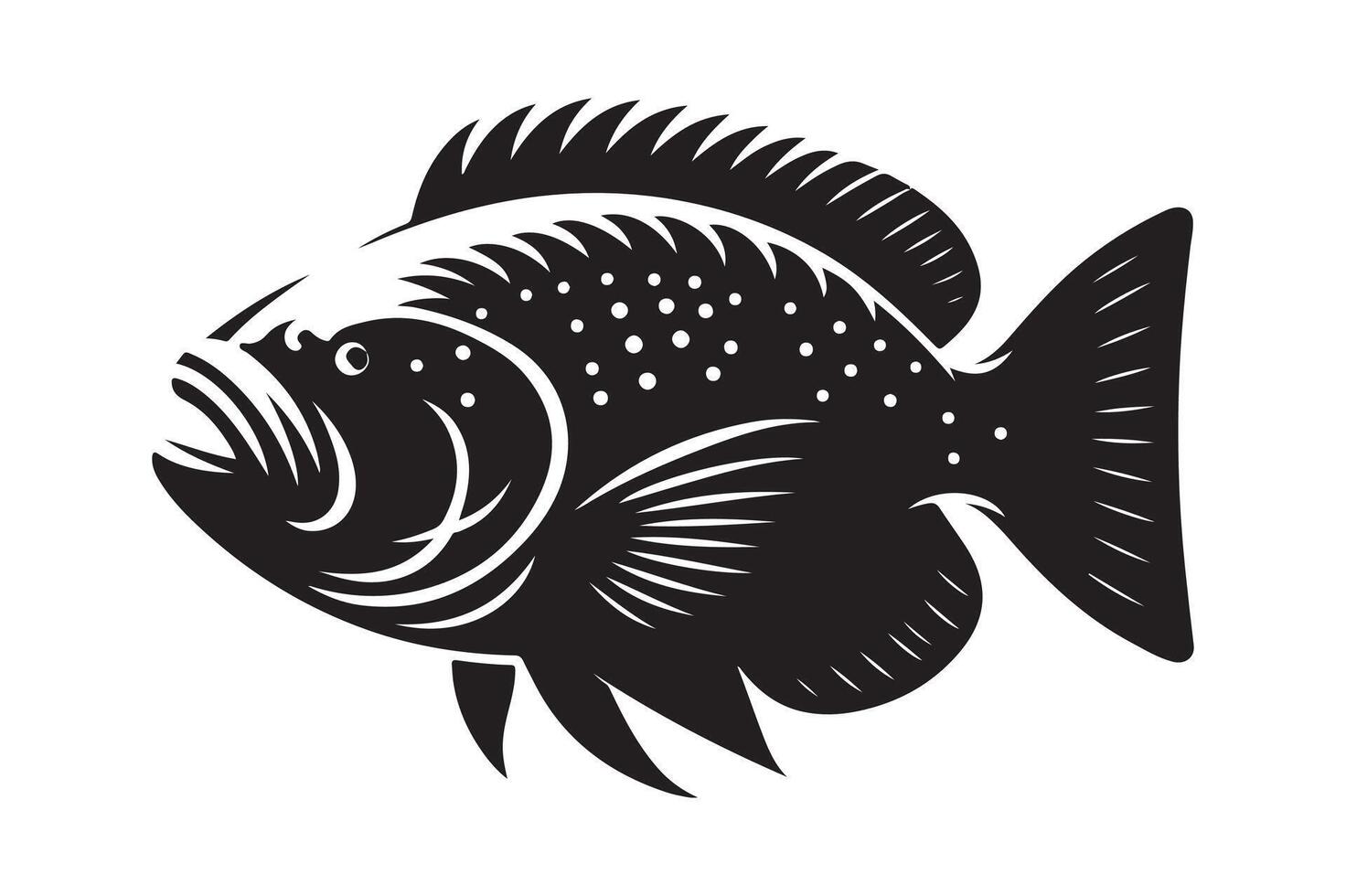 Nature-Inspired Goliath Tigerfish Silhouettes for Wildlife Art and Logos vector