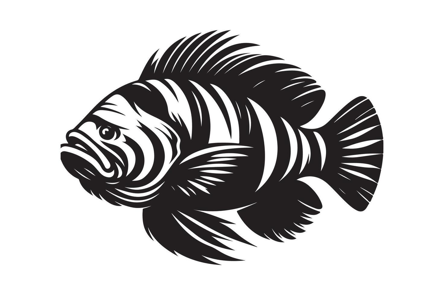 Bold and Impactful Goliath Tigerfish Silhouettes for Graphic Designers vector