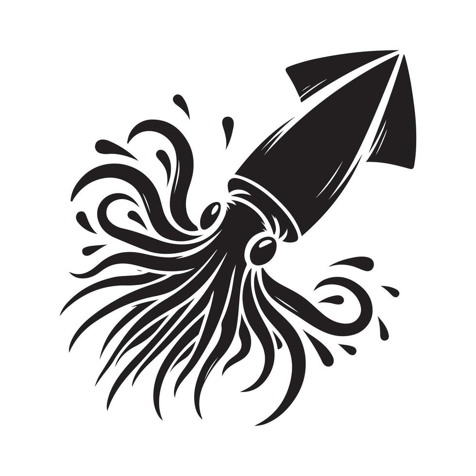 Get Creative with Squid Silhouette Vectors Illustrations for Graphic Design
