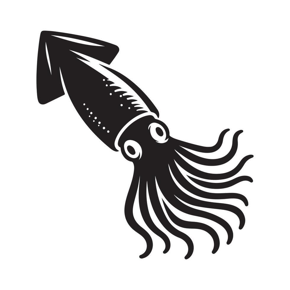 Download High-Quality Squid Silhouette Vectors for Marketing Materials