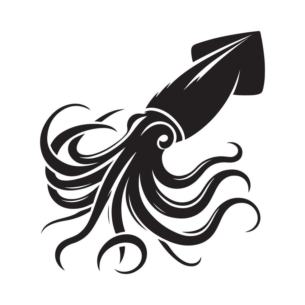 Squid Silhouette Vectors Graphics for Stunning Website Illustrations