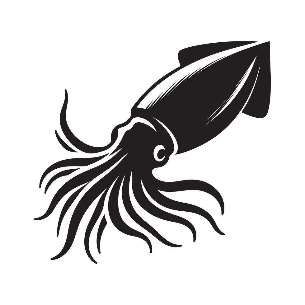 Perfect Squid Silhouette Vectors for Coastal and Marine Brands