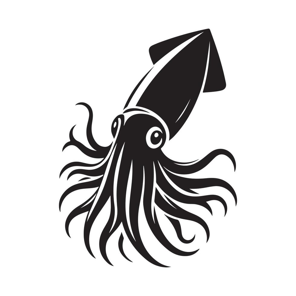 Squid Silhouette Vectors for Creative Apparel and Merchandise Designs