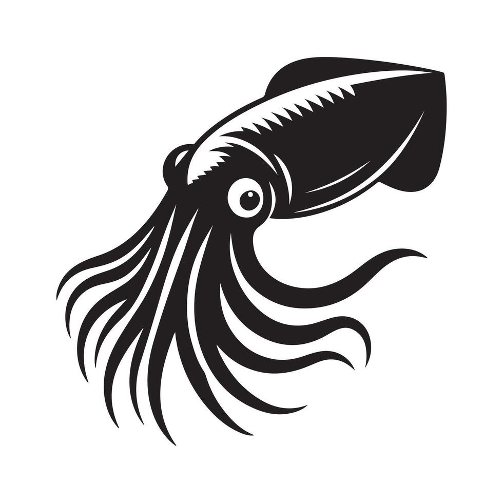 Squid Silhouette Vectors Graphics for Merchandising and Product Design