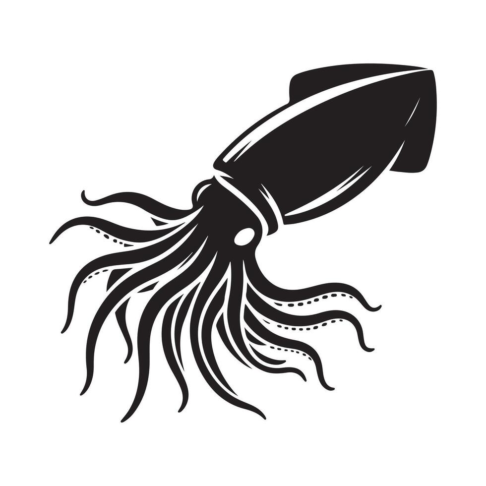 High-Resolution Squid Silhouette Vectors for Your Creative Designs