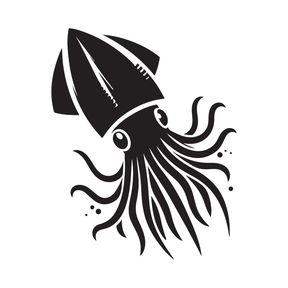 Squid Silhouette Vectors Pack for Environmental Awareness Campaigns