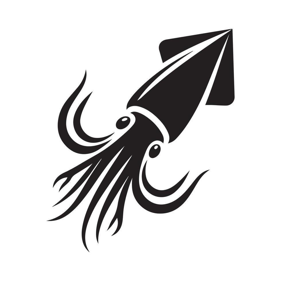 Squid Silhouette Vectors for Unique T-shirt and Apparel Designs