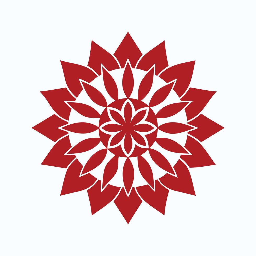 Red Mandala Flower Design vector