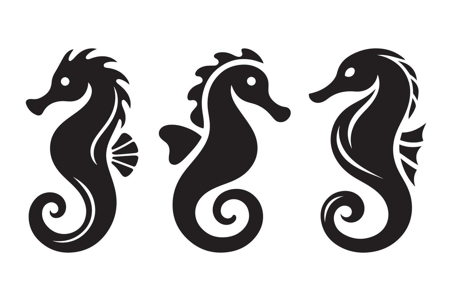Create Unique Designs with Seahorses Silhouette Vectors