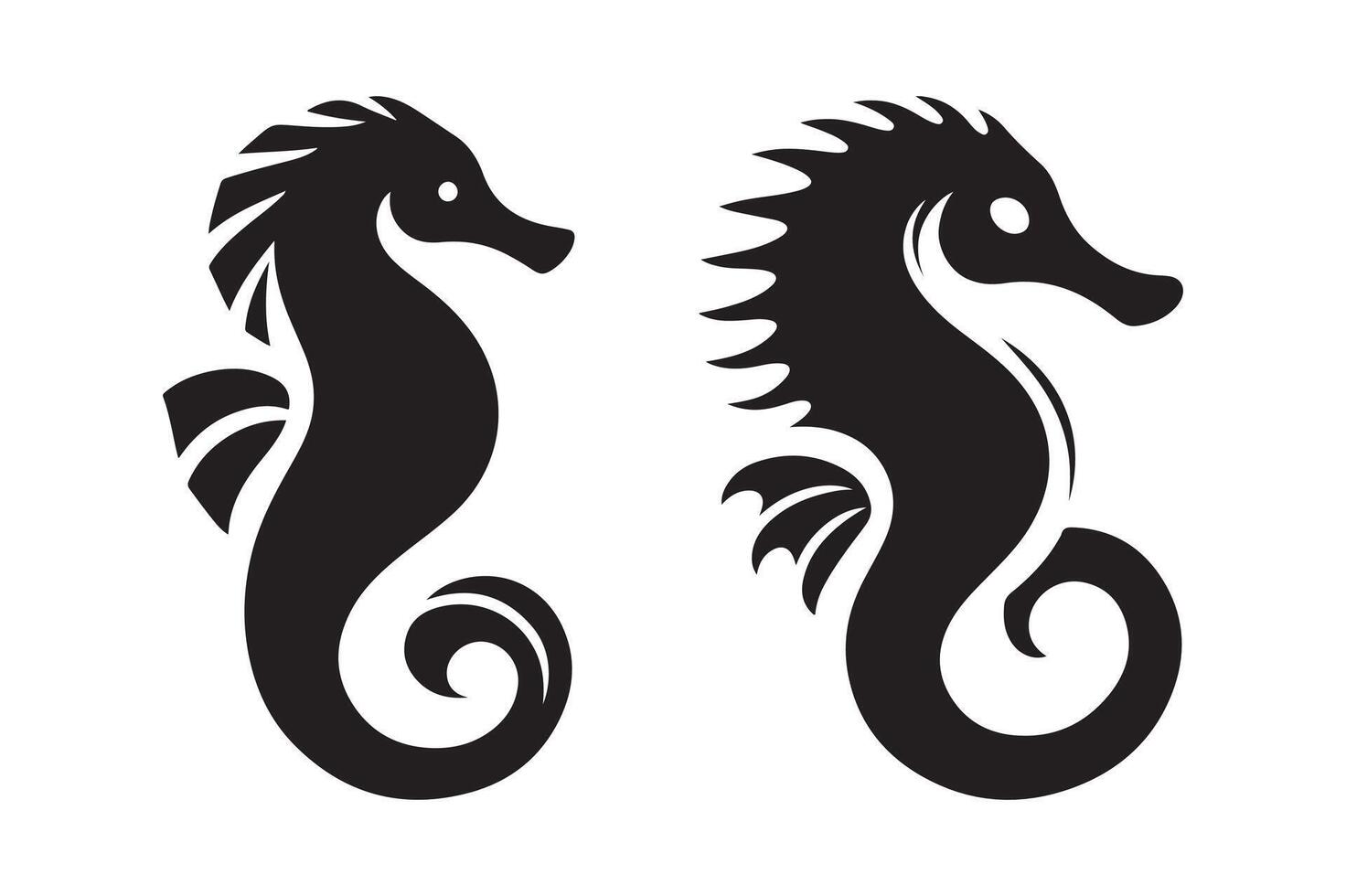Seahorse Silhouette Vectors Perfect for Ocean-Themed Decor