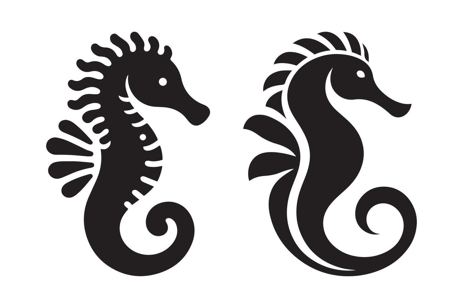 Customizable Seahorse Silhouettes Vectors for Professional Branding