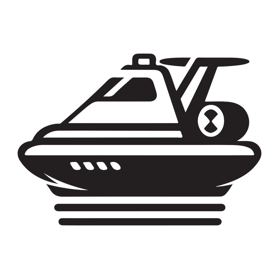 Hovercraft Silhouette Vectors Art for Sleek, Modern Illustrations