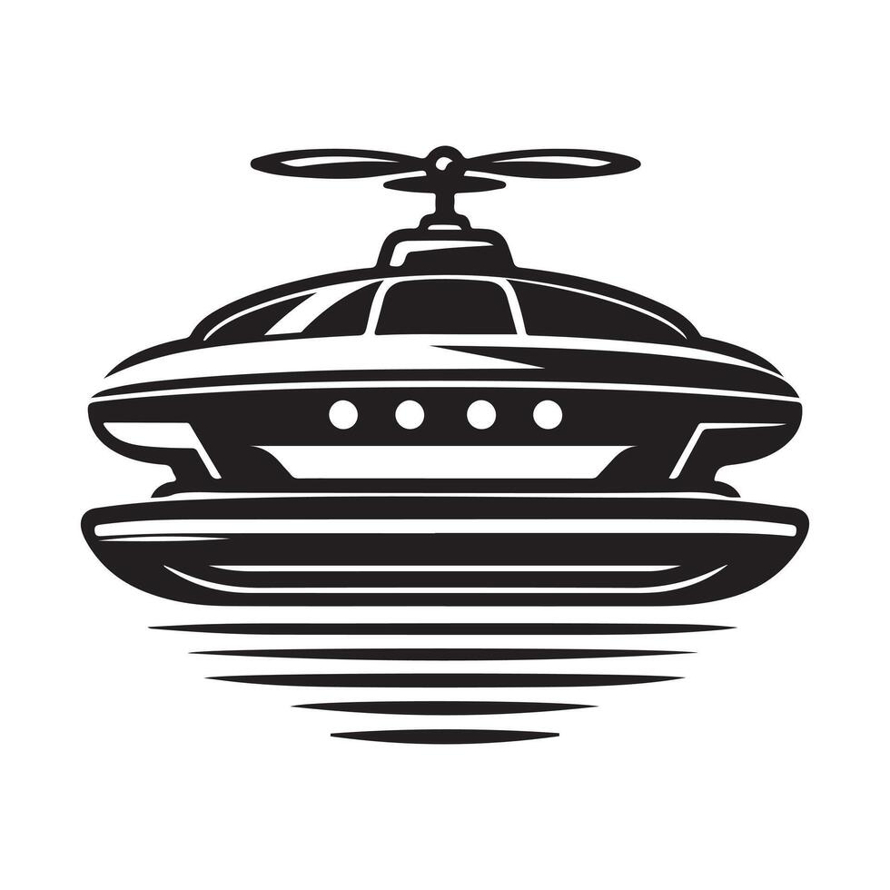 Customizable Hovercraft Silhouette Vectors for Print and Digital Media