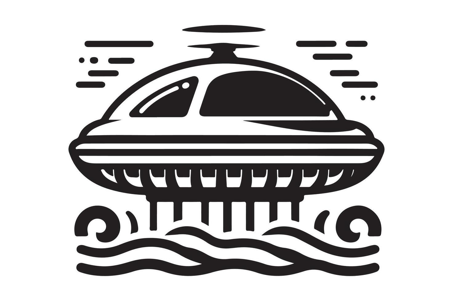 Hovercraft Silhouette Vectors for Travel, Adventure and Technology Themes