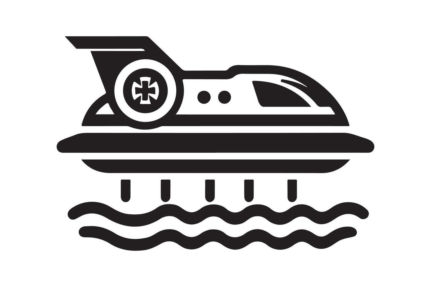 Dynamic Hovercraft Silhouette Vectors for Engaging Visual Content