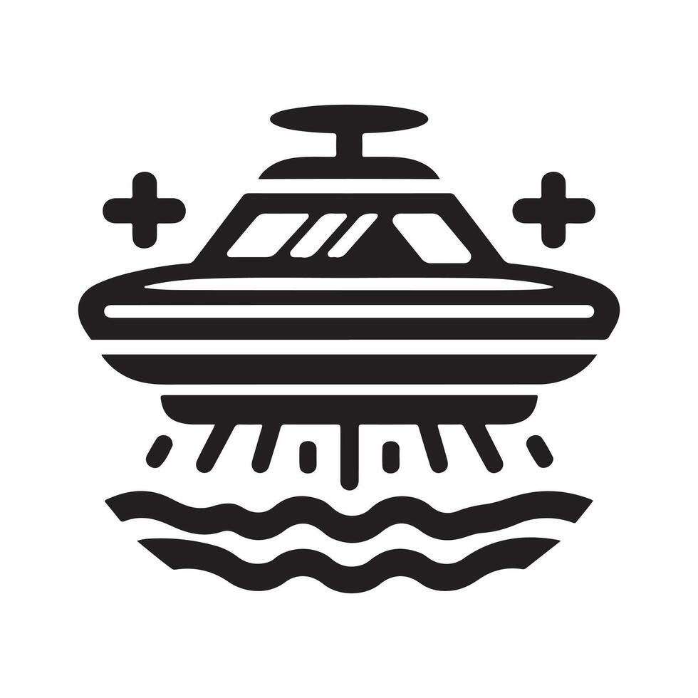 Hovercraft Silhouette Vectors for Customizable Logo and Icon Designs