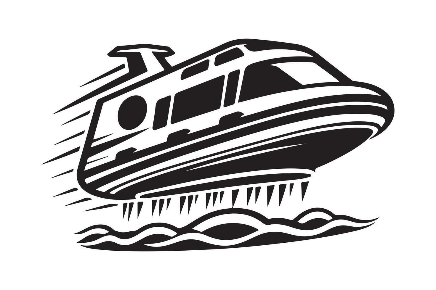 Hovercraft Silhouette Vectors for Digital Media and Advertising