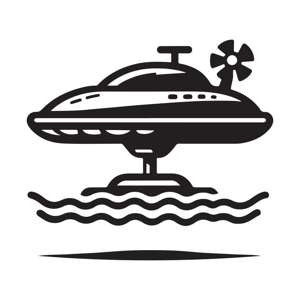 Hovercraft Silhouette Vectors for Travel and Adventure Graphic Design
