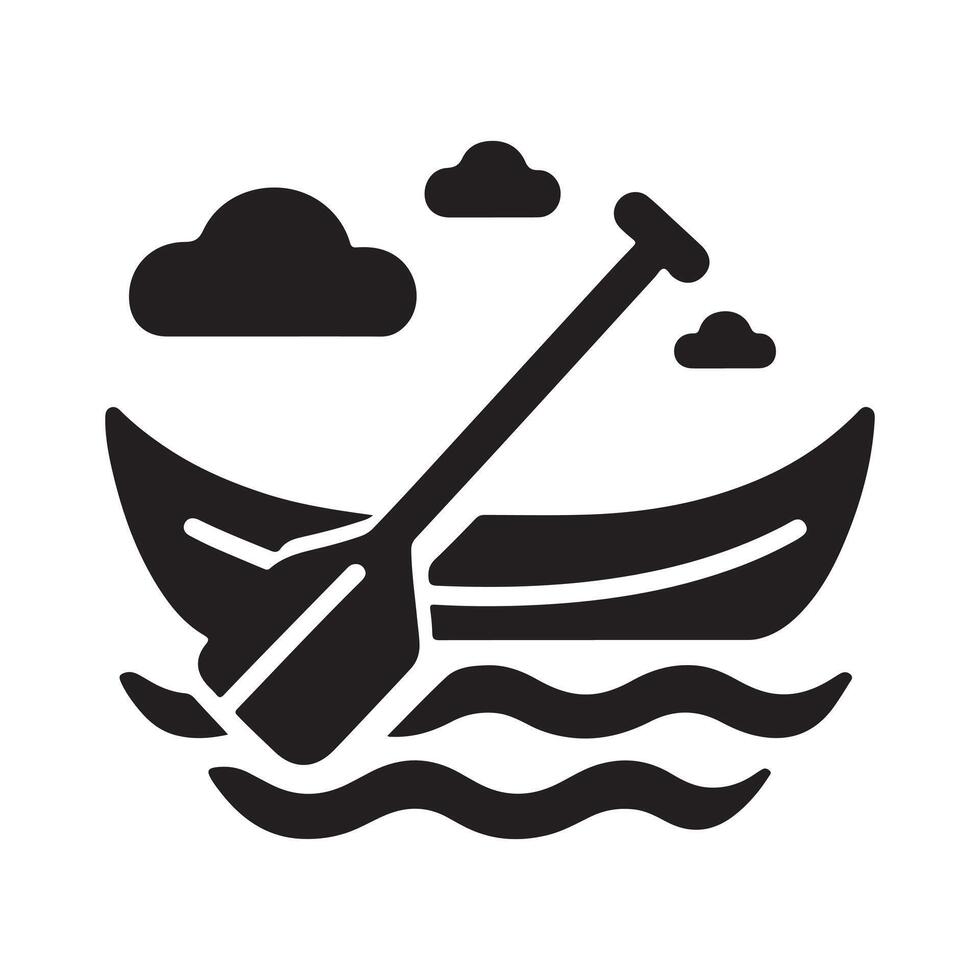 Download Paddle Boat Silhouette Vectors for Scenic Water Design Projects