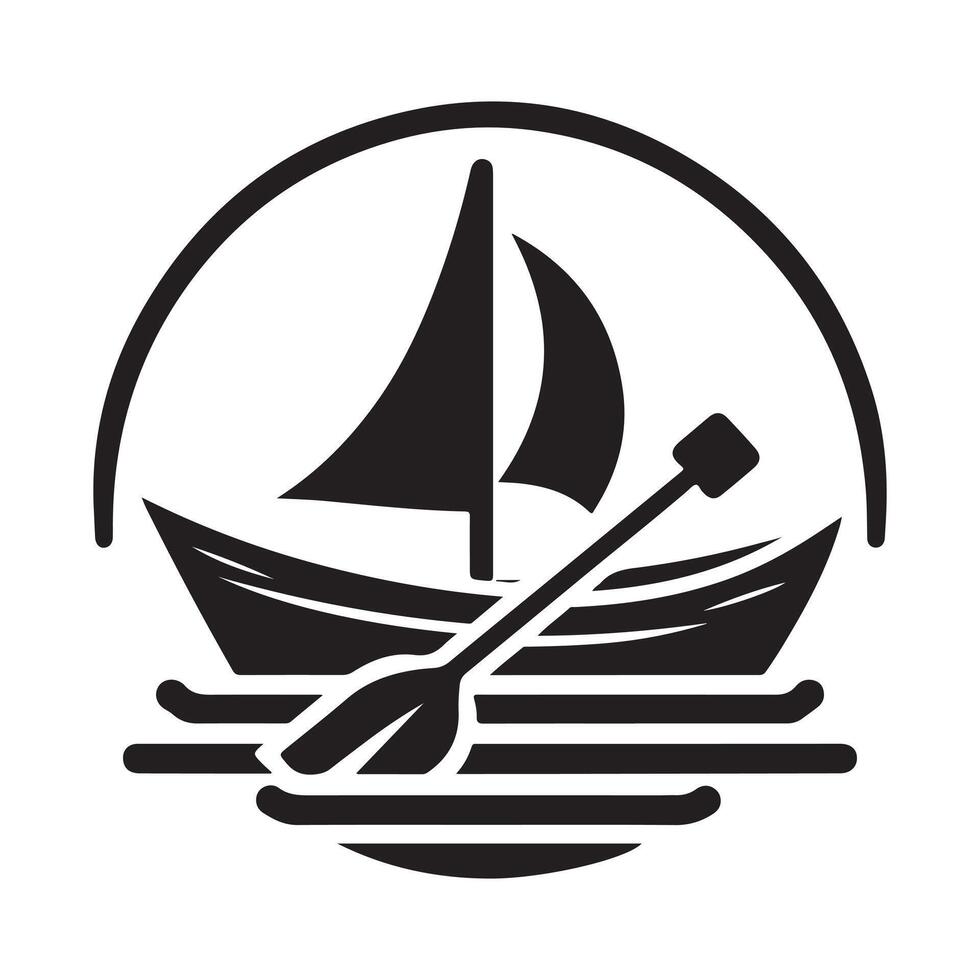 Elegant Paddle Boat Silhouettes for Print and Digital Media vector