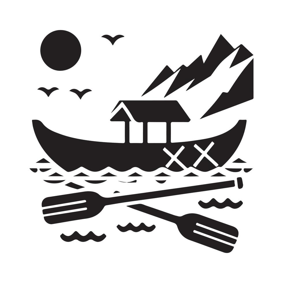 High-Quality Paddle Boat Silhouette Vectors for Outdoor Event Graphics