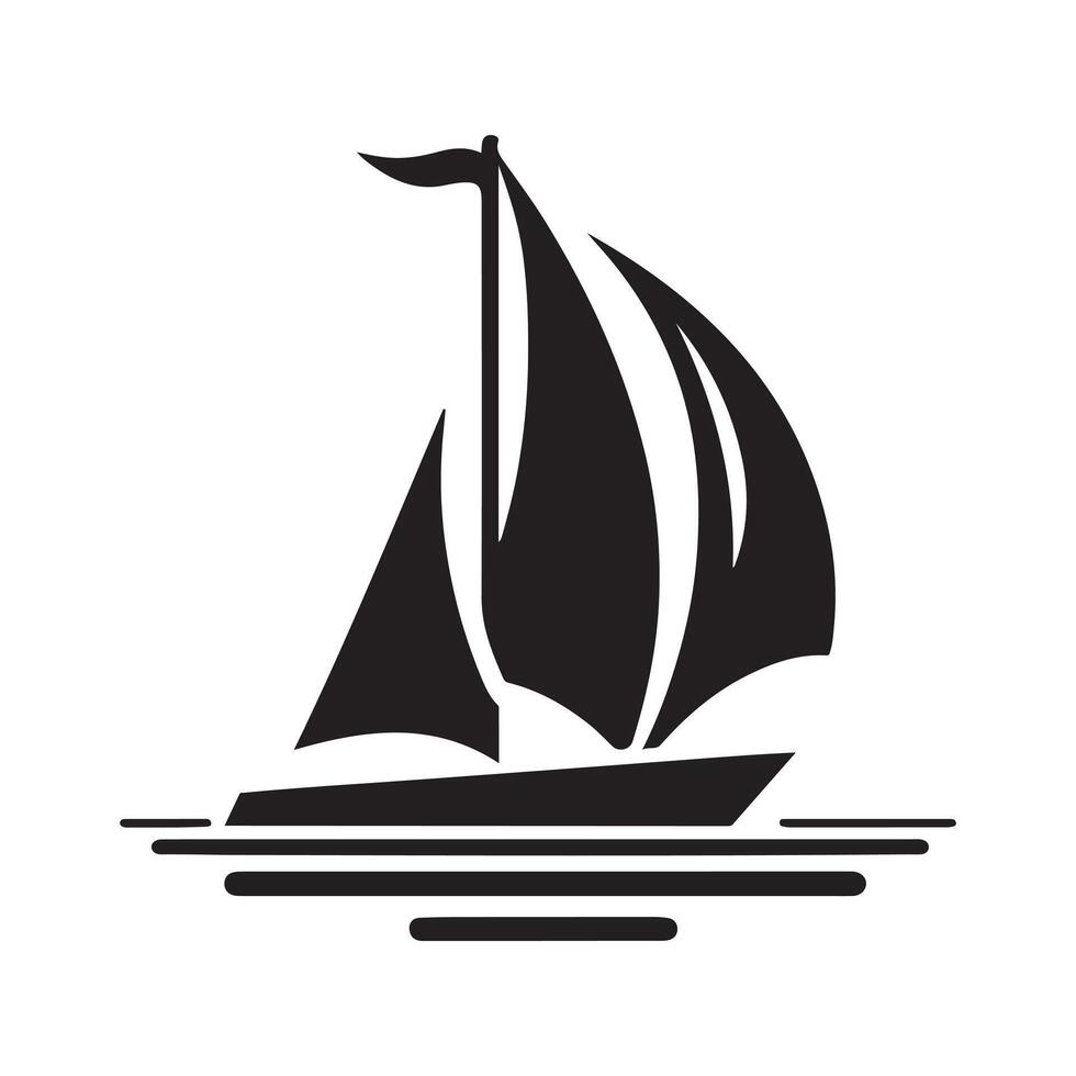 Sailboat Trimaran Silhouette Vectors for Logos, Posters, and More