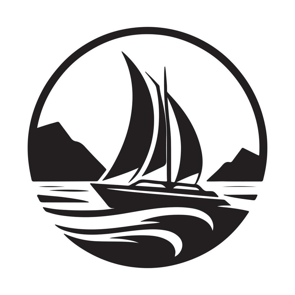 Trimaran Silhouette Vectors for Travel and Adventure Logos and Icons
