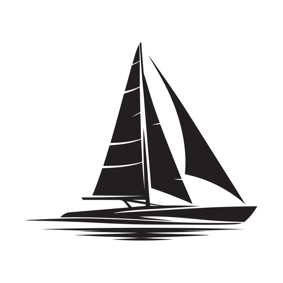 Trimaran Silhouette Vectors Perfect for Sailboat, Marine, and Adventure Graphics