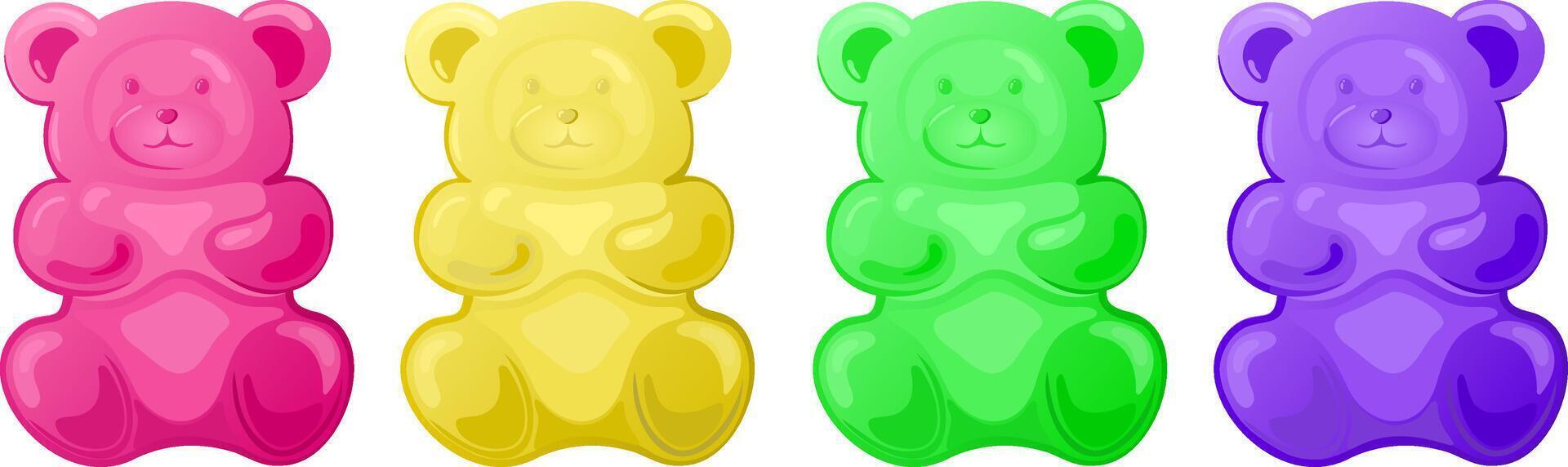 Jelly like candy bears. Cute design vector