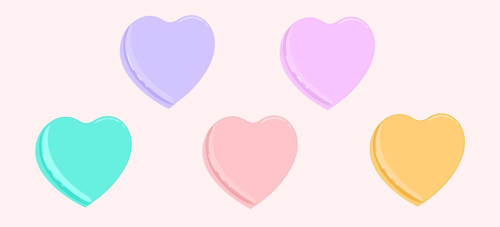Valentine heart shaped candies. Empty design vector