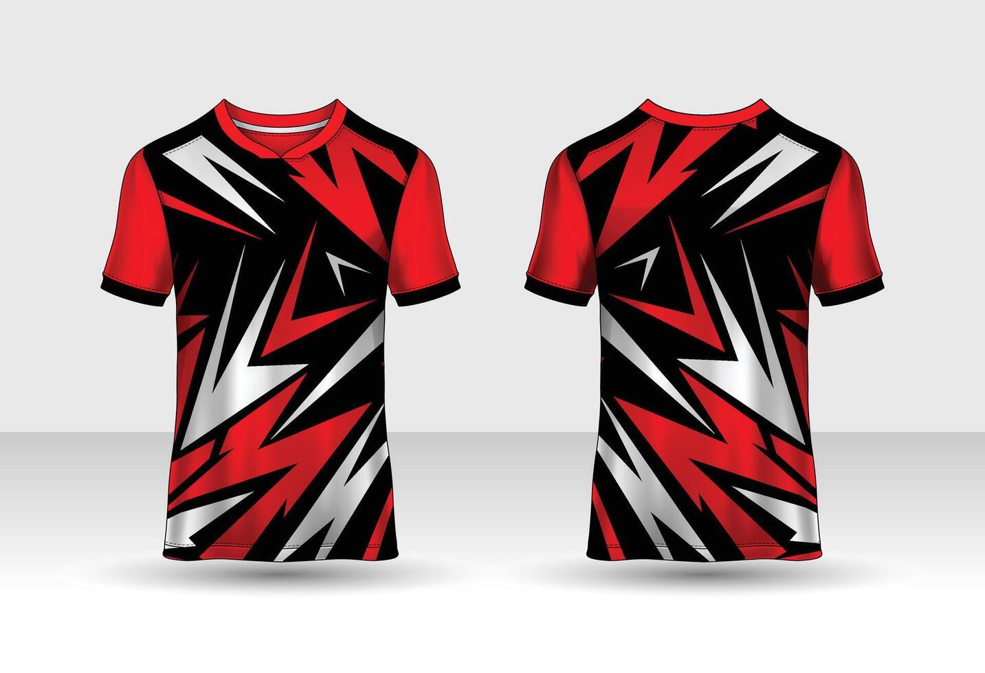 Sport jersey design template, red vector