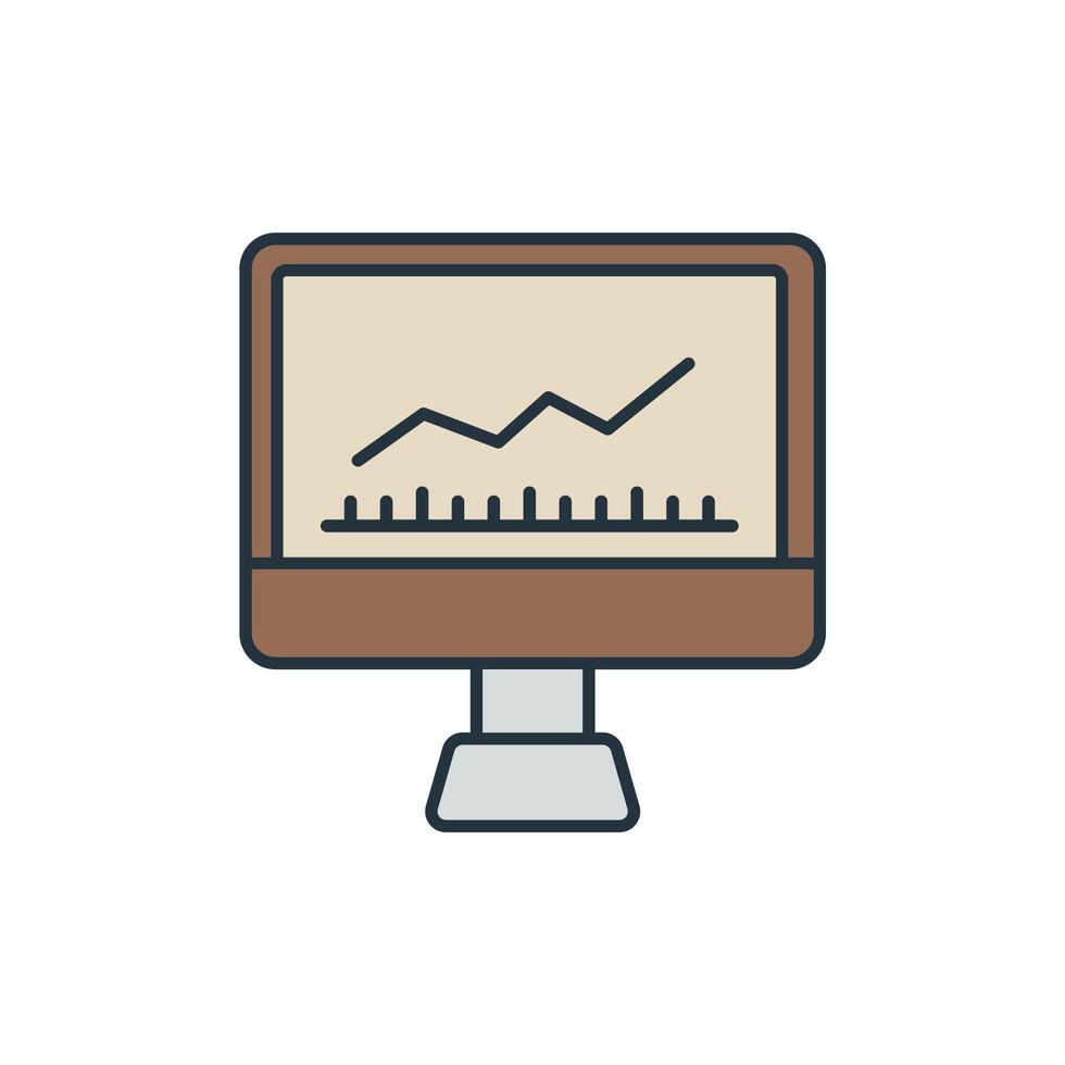 Monitoring icons symbol elements vector