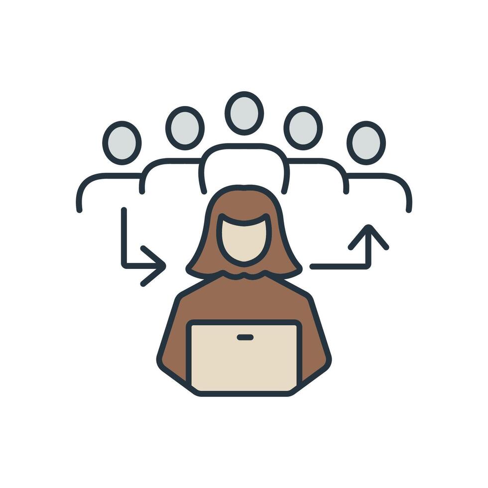 community connection icons symbol elements vector
