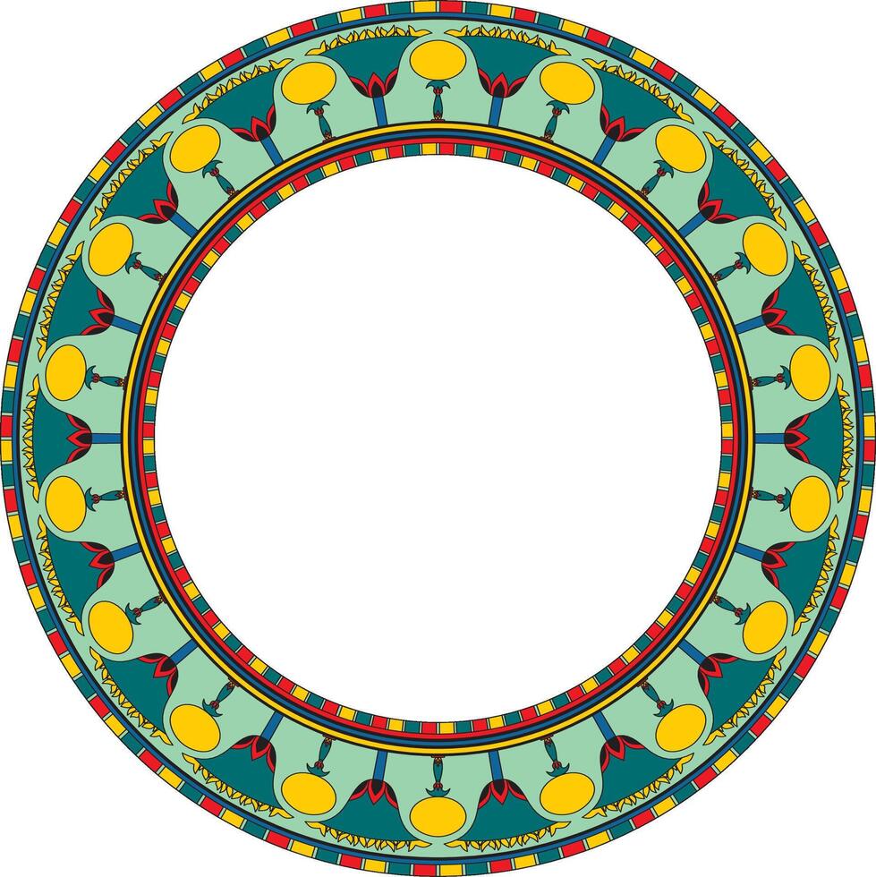 colored round Egyptian border. Circle ornament vector