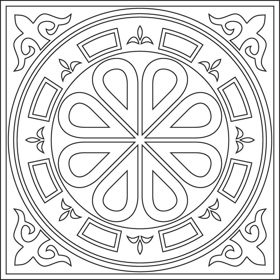 black contour square classic byzantine ornament. Rectangle, border, Ancient Greece, Eastern Roman Empire frame vector