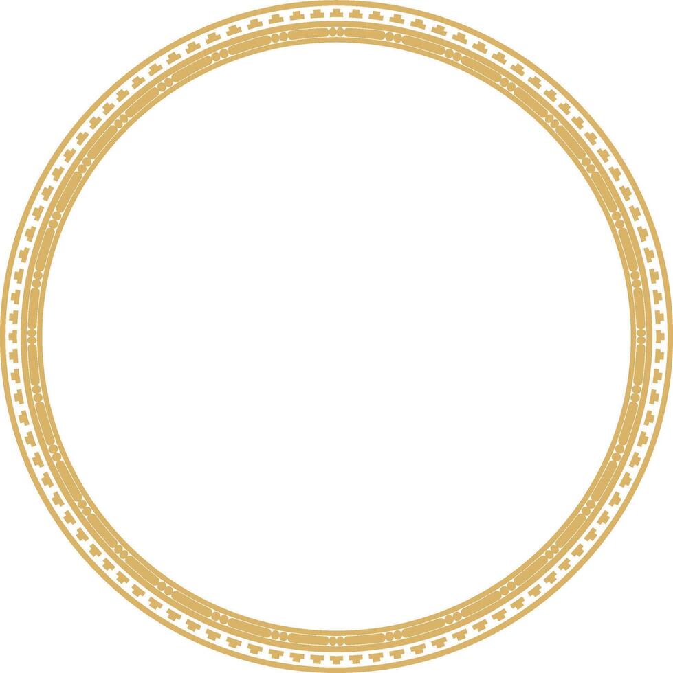 round gold seamless classic byzantine ornament. Infinite circle, border, frame Ancient Greece, Eastern Roman Empire. vector