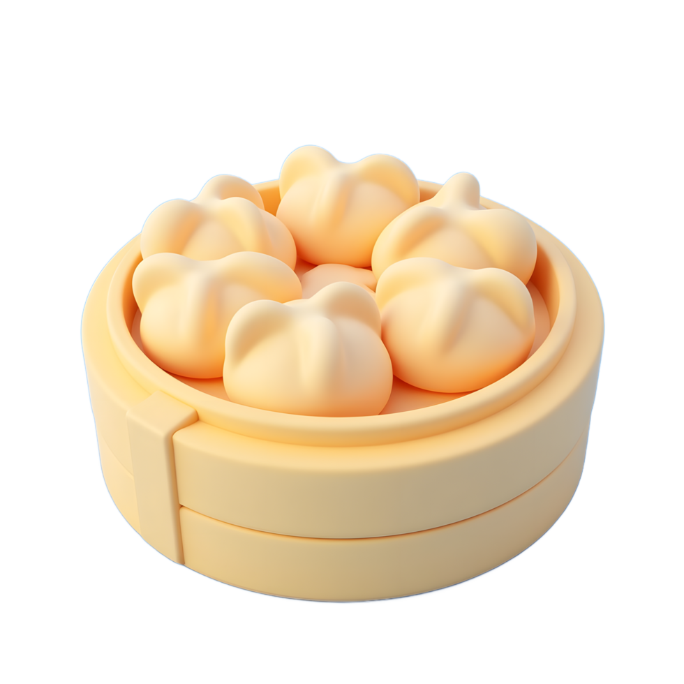 Pastel Bao Buns in a Minimalist Steamer A Delightful Culinary Still Life png