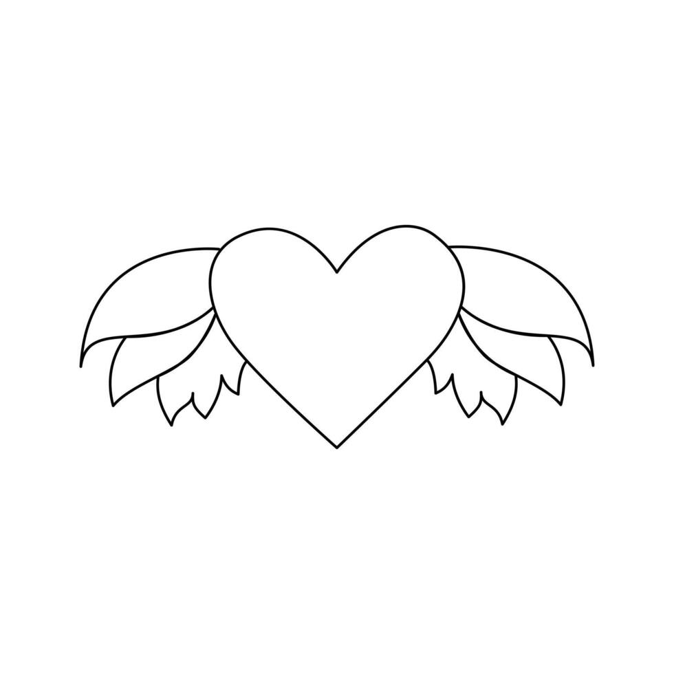 Love shape single line art beautifully forms a heart, expressing love in a simple. vector
