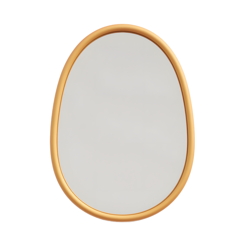 Elegant Oval Mirror Gold Frame, Minimalist Design png