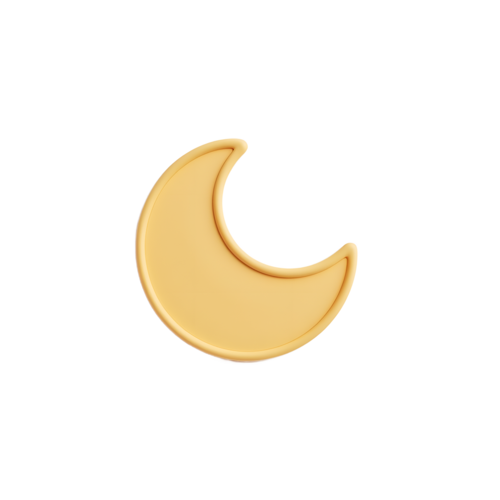 Pastel Yellow Crescent Moon A Minimalist 3D Render png