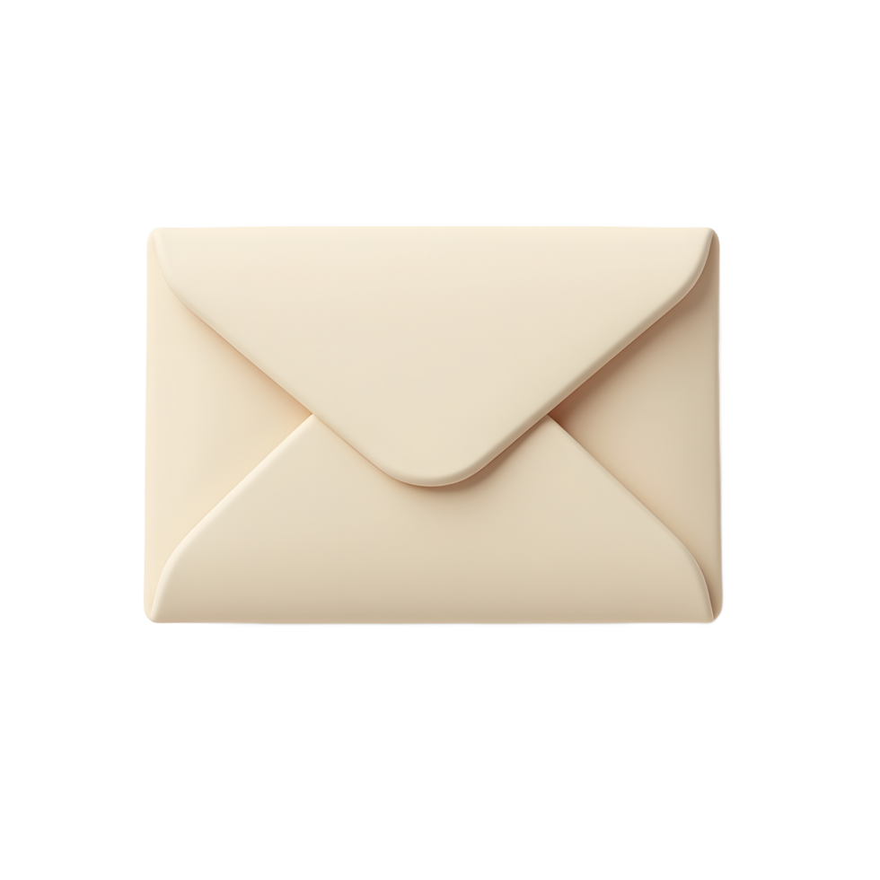 Cream-Colored Envelope A Minimalist 3D Render png