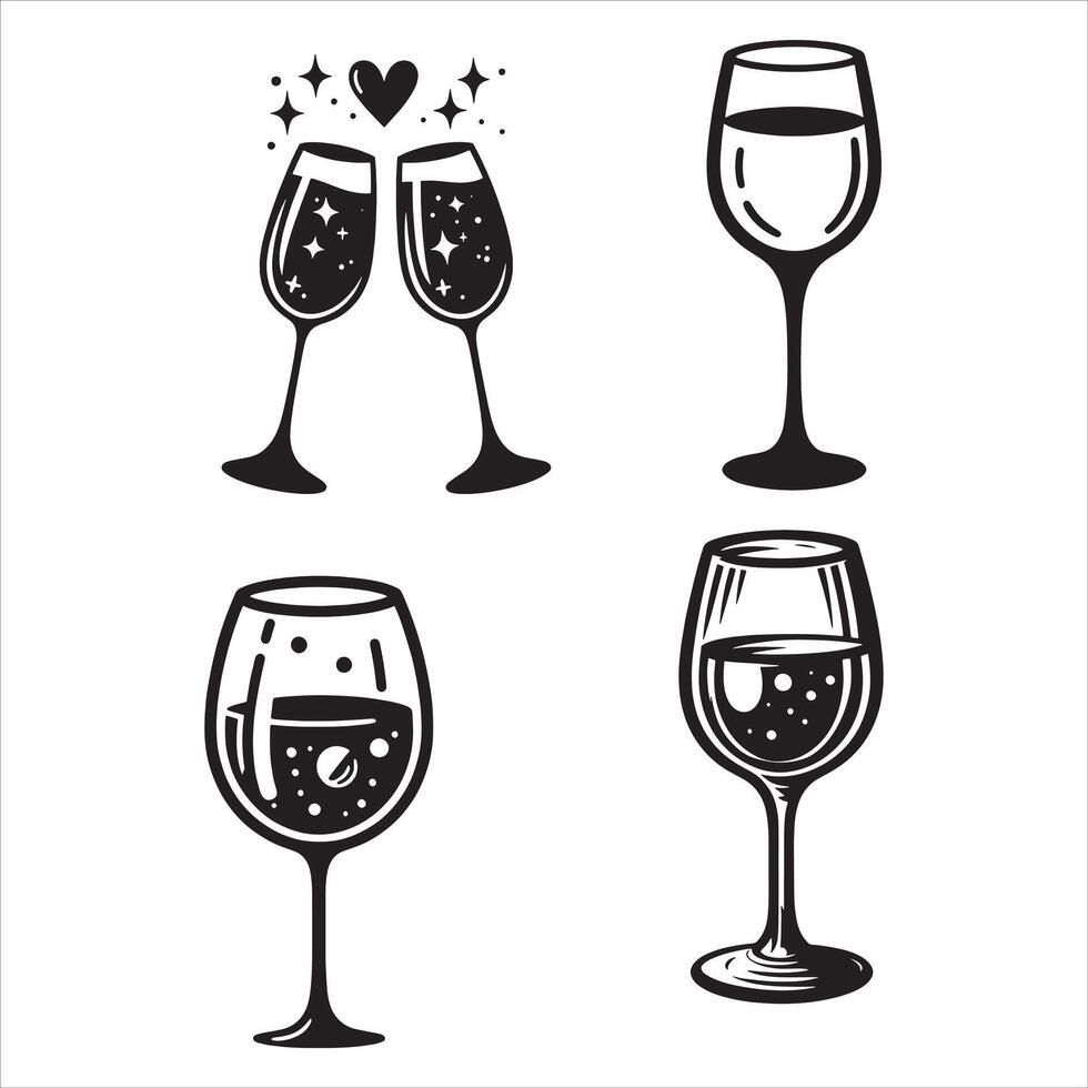Wine and heart Bow Design vector