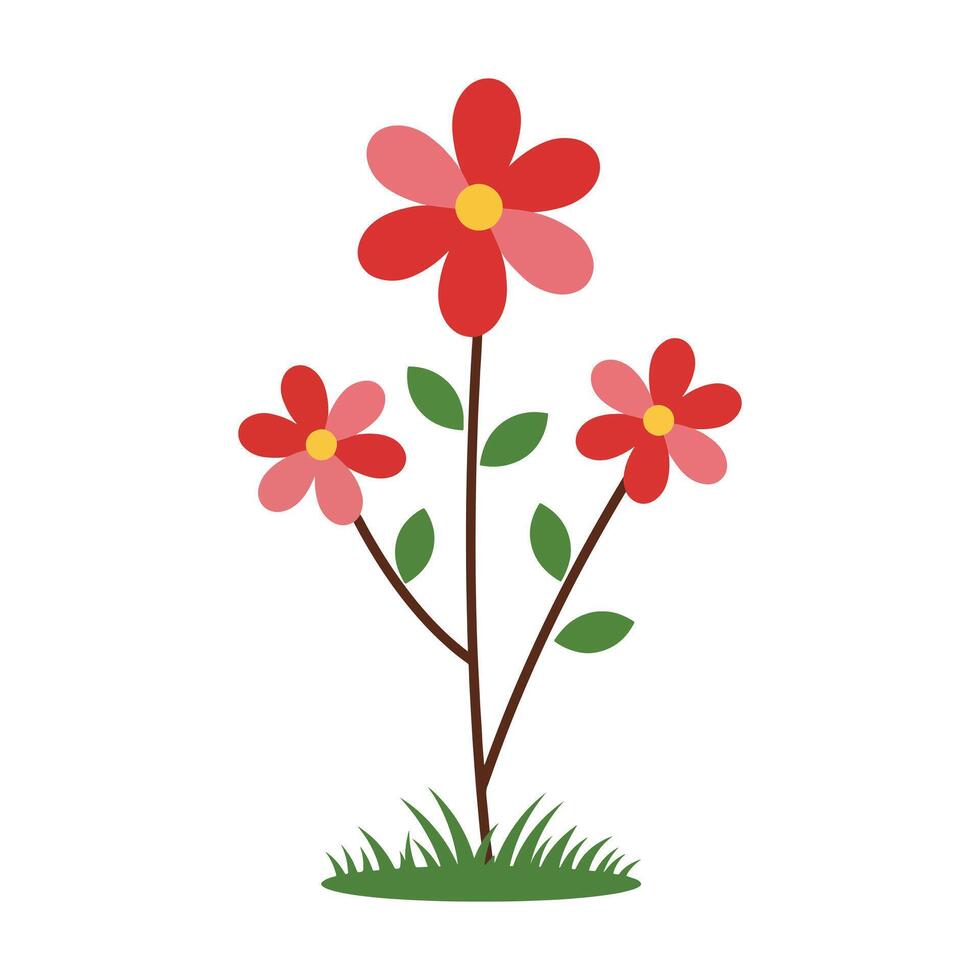 Vibrant Plant Illustration A Burst of Colorful Blossoms vector