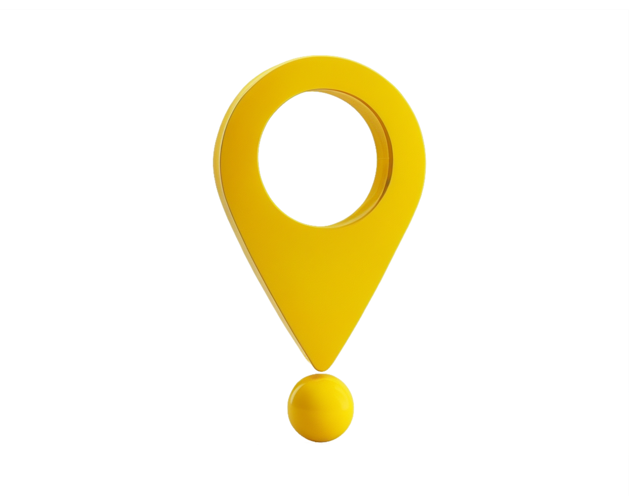 3D location icon with hollow center isolated on a transparent background png