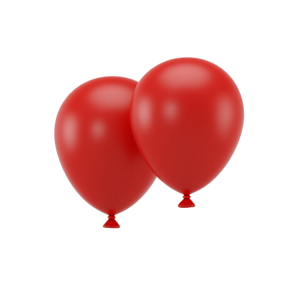 3D Red balloon isolated on transparent background png