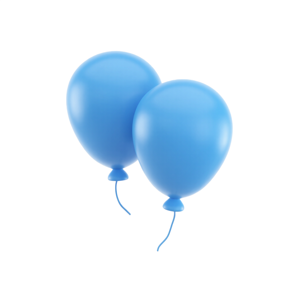 3D balloon isolated on transparent background png