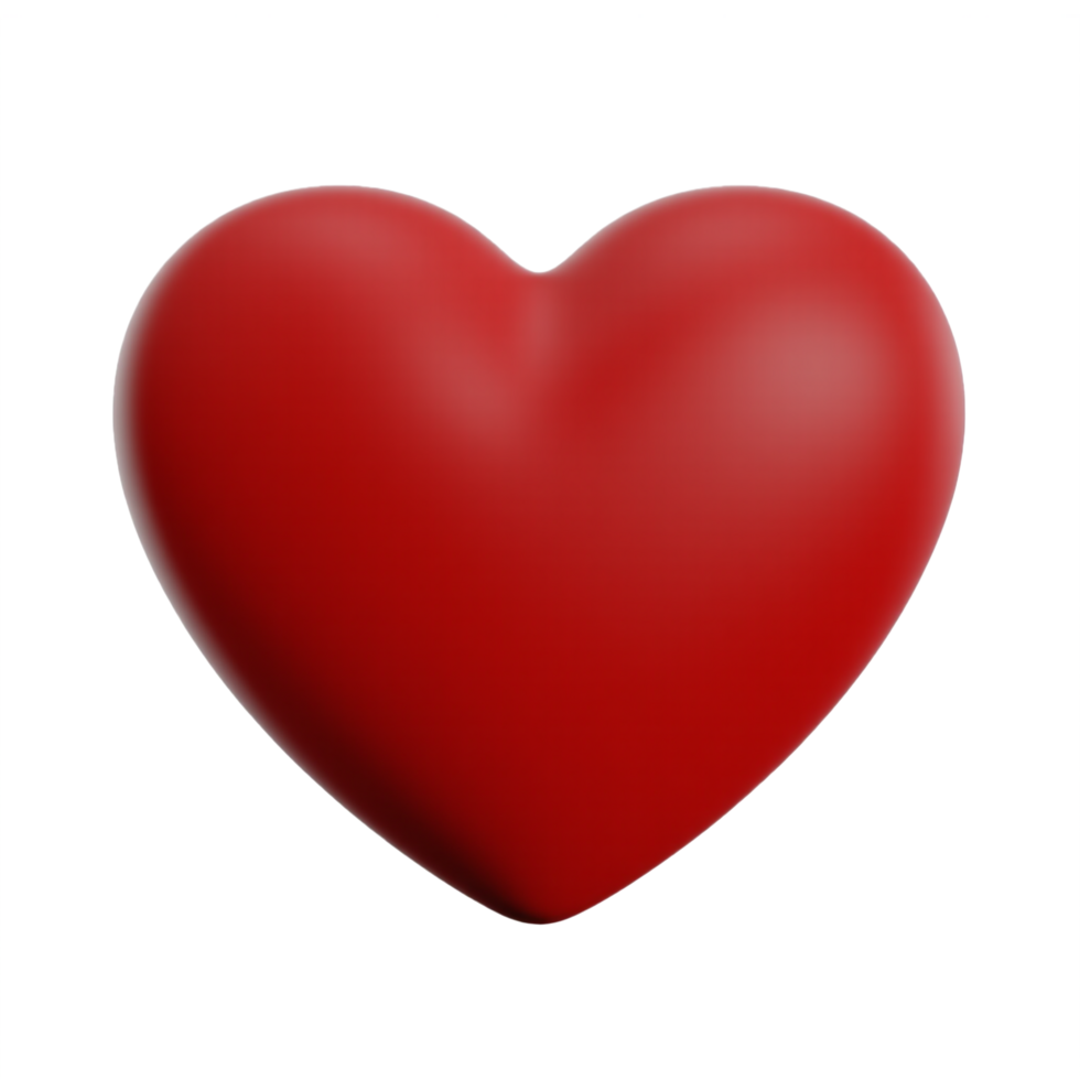 3D render red heart shape balloon icon on transparent background png