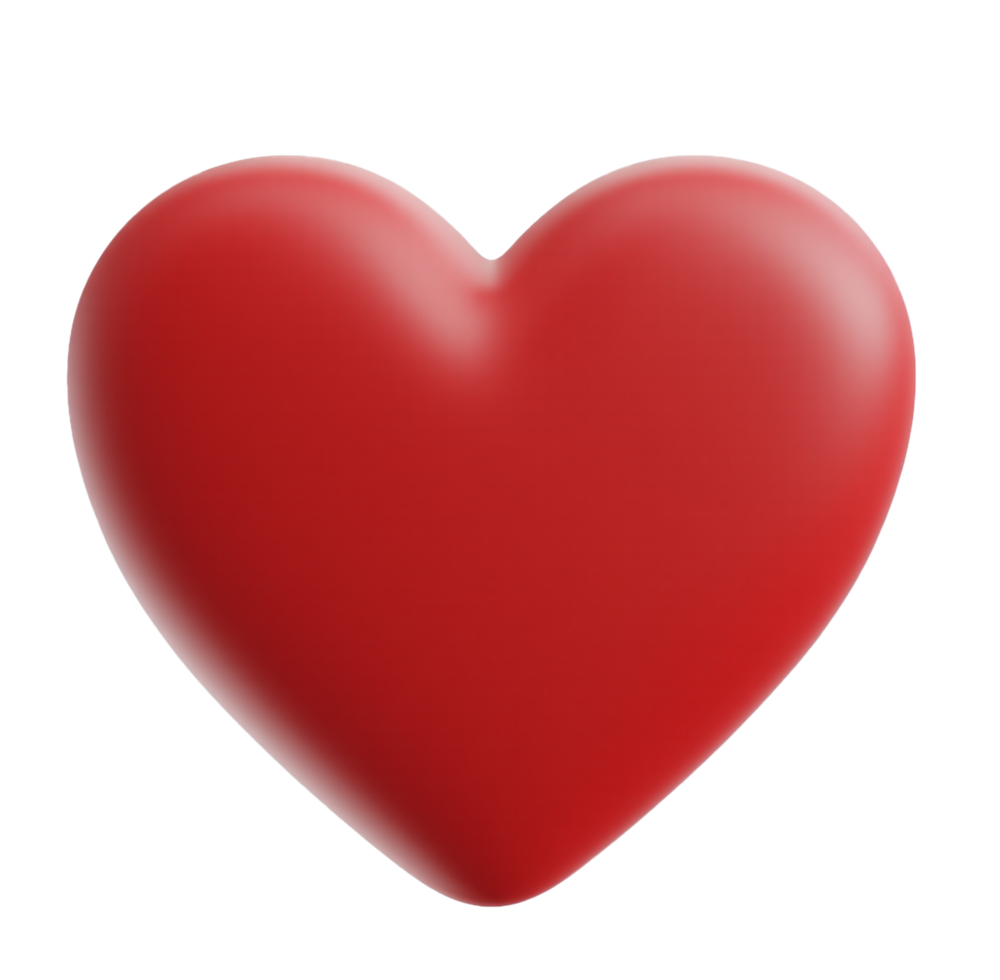 3D render red heart shape balloon png