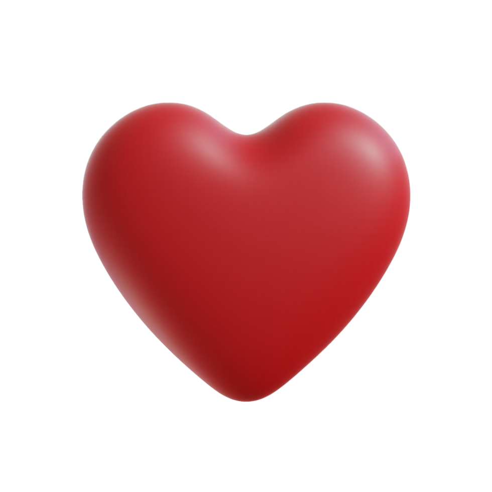 Red heart 3D shape balloon isolated on transparent background png