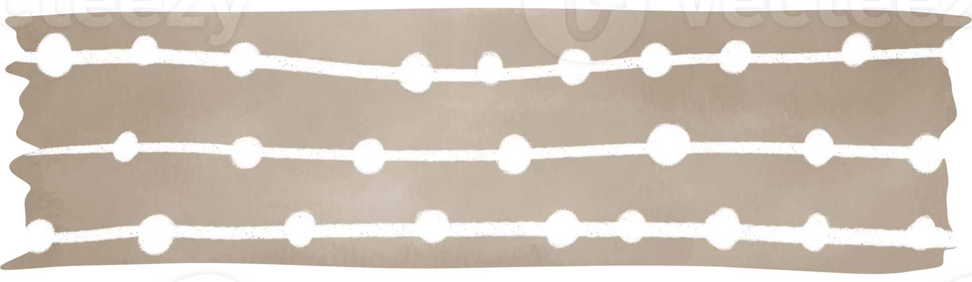 Washi tape with a minimalist watercolor pattern with horizontal white dots on a light brown background. Simple but elegant design. png